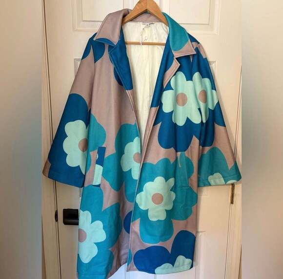 Davi & Dani Bold Retro Floral Print Jacket - Picture 3 of 7